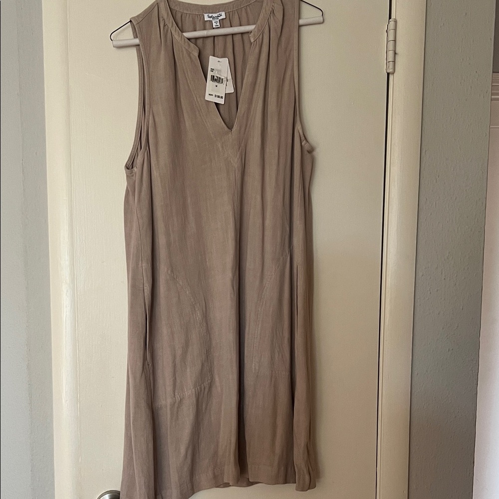 Splendid Sleeveless V-Neck Midi Dress in Taupe NWT